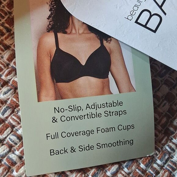 Bali 2pk Underwire T-Shirt Bras DFB169 Black/Nude Full Coverage, 36D New - Picture 4 of 10